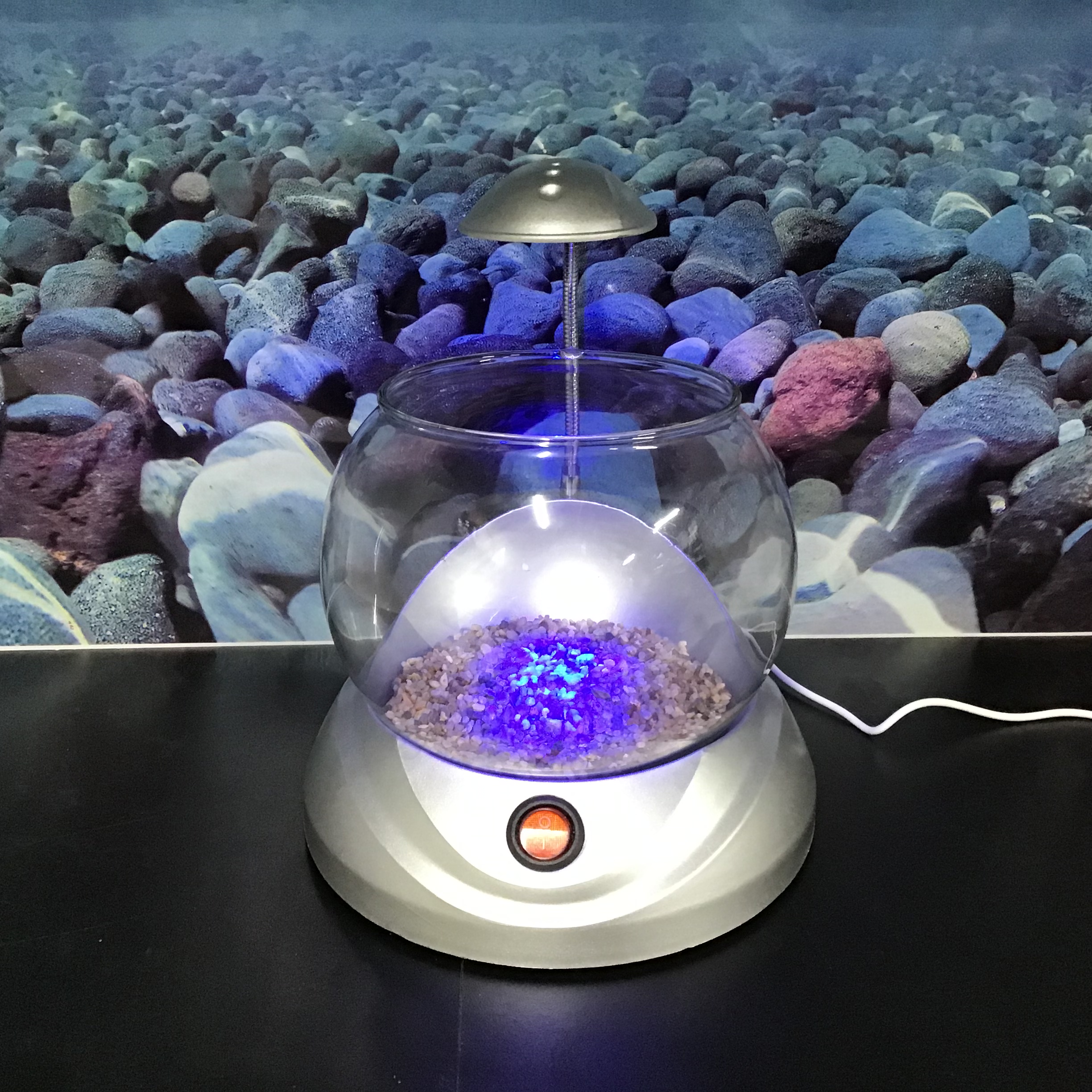 JENECA TG-02 серебро, аквариум круглый 2л, 2w led (zelaqua) — изображение 4