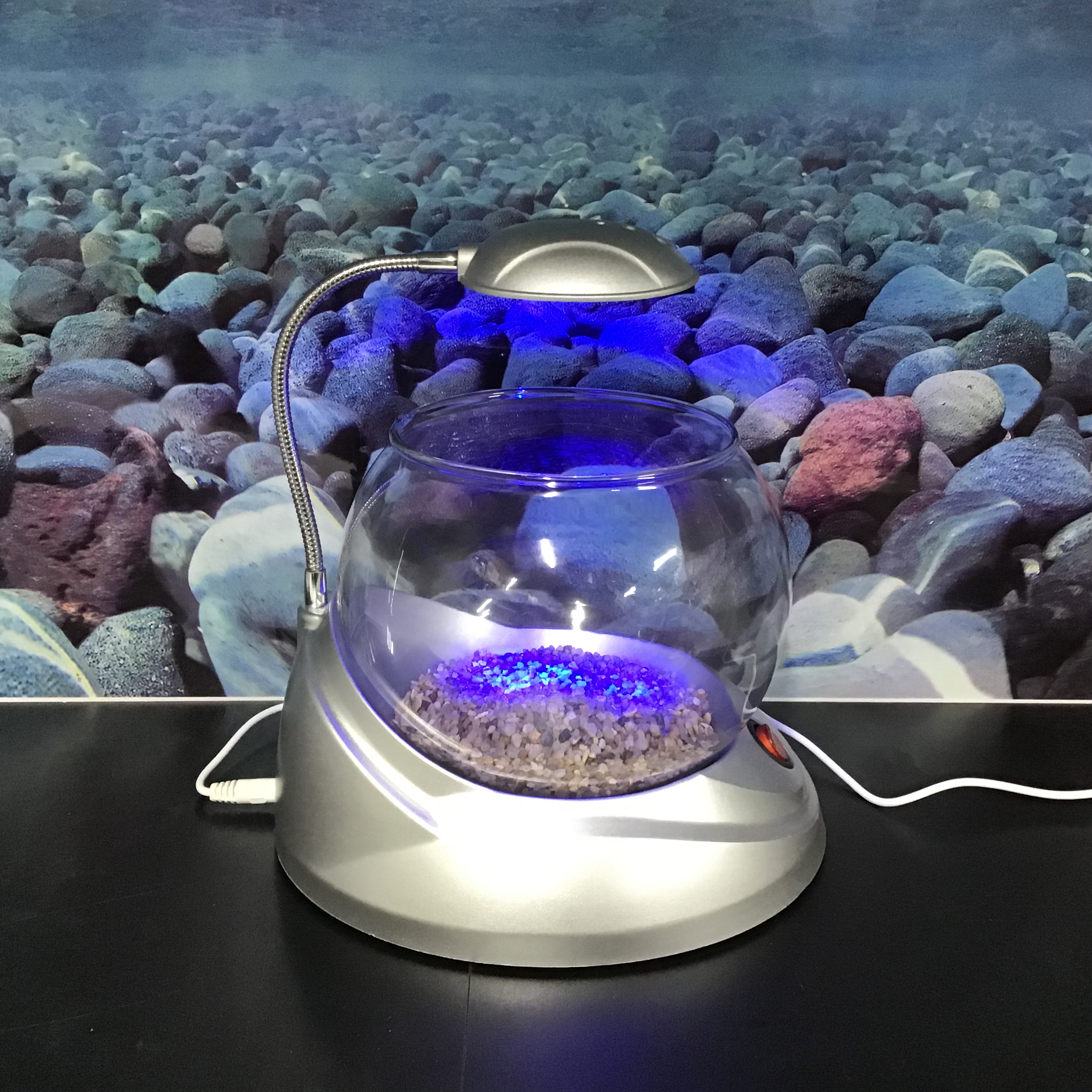 JENECA TG-02 серебро, аквариум круглый 2л, 2w led (zelaqua) — изображение 6