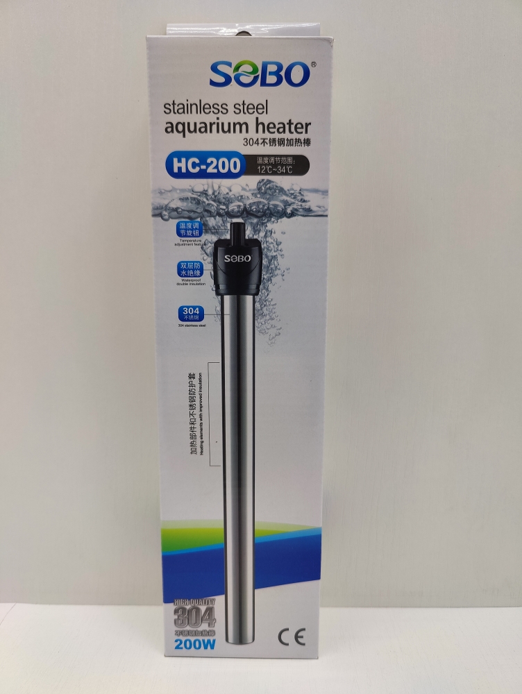 Нагреватель SOBO металл HC-200, 200w, (ZELAQUA)