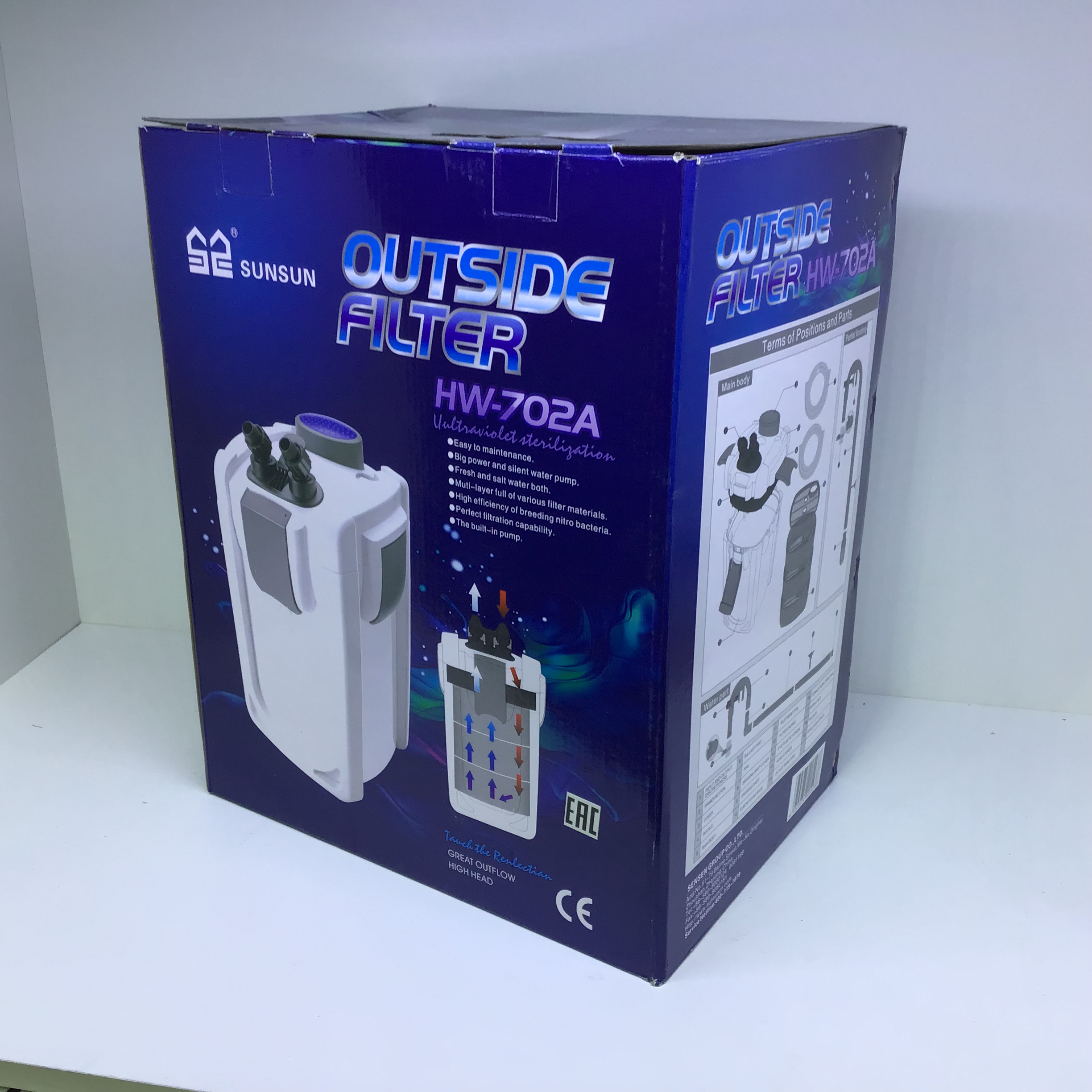 Фильтр внешний HW-702A "SUNSUN", 24W (1000л/ч,акв. до 300л), — изображение 6